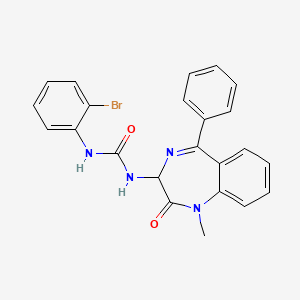 molecular formula C23H19BrN4O2 B2903700 1-(2-bromophenyl)-3-(1-methyl-2-oxo-5-phenyl-3H-1,4-benzodiazepin-3-yl)urea CAS No. 548749-22-0