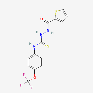 molecular formula C13H10F3N3O2S2 B2903702 2-(2-thienylcarbonyl)-N-[4-(trifluoromethoxy)phenyl]-1-hydrazinecarbothioamide CAS No. 1024423-14-0