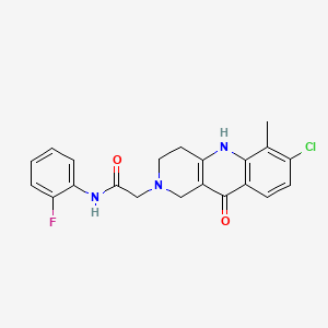 molecular formula C21H19ClFN3O2 B2903704 2-(7-chloro-6-methyl-10-oxo-3,4-dihydrobenzo[b][1,6]naphthyridin-2(1H,5H,10H)-yl)-N-(2-fluorophenyl)acetamide CAS No. 1251640-48-8