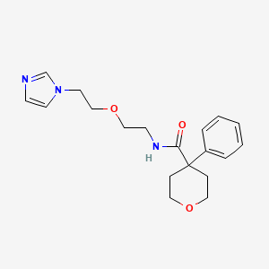 molecular formula C19H25N3O3 B2903706 N-{2-[2-(1H-imidazol-1-yl)ethoxy]ethyl}-4-phenyloxane-4-carboxamide CAS No. 2097895-64-0