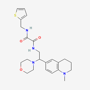 molecular formula C23H30N4O3S B2903714 N1-(2-(1-methyl-1,2,3,4-tetrahydroquinolin-6-yl)-2-morpholinoethyl)-N2-(thiophen-2-ylmethyl)oxalamide CAS No. 922065-64-3