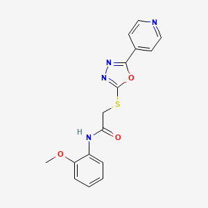 molecular formula C16H14N4O3S B2903730 N-(2-methoxyphenyl)-2-[(5-pyridin-4-yl-1,3,4-oxadiazol-2-yl)sulfanyl]acetamide CAS No. 768379-91-5