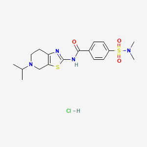 molecular formula C18H25ClN4O3S2 B2903734 4-(N,N-dimethylsulfamoyl)-N-(5-isopropyl-4,5,6,7-tetrahydrothiazolo[5,4-c]pyridin-2-yl)benzamide hydrochloride CAS No. 1189688-55-8