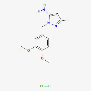 molecular formula C13H18ClN3O2 B2903742 1-[(3,4-dimethoxyphenyl)methyl]-3-methyl-1H-pyrazol-5-amine hydrochloride CAS No. 1955514-87-0