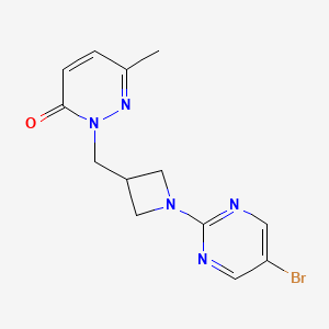 molecular formula C13H14BrN5O B2903743 2-{[1-(5-Bromopyrimidin-2-yl)azetidin-3-yl]methyl}-6-methyl-2,3-dihydropyridazin-3-one CAS No. 2197893-45-9