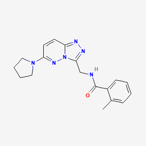 molecular formula C18H20N6O B2903749 2-methyl-N-((6-(pyrrolidin-1-yl)-[1,2,4]triazolo[4,3-b]pyridazin-3-yl)methyl)benzamide CAS No. 2034548-82-6