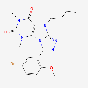 molecular formula C19H21BrN6O3 B2903755 8-(5-Bromo-2-methoxyphenyl)-5-butyl-1,3-dimethylpurino[8,9-c][1,2,4]triazole-2,4-dione CAS No. 921859-02-1