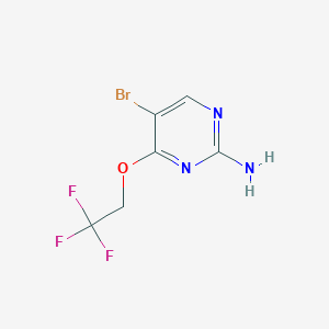 molecular formula C6H5BrF3N3O B2903756 5-溴-4-(2,2,2-三氟乙氧基)嘧啶-2-胺 CAS No. 1377551-68-2