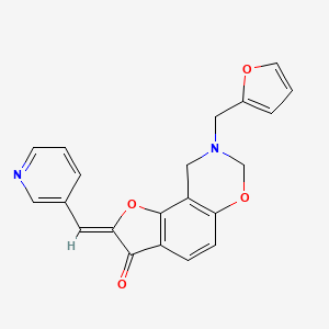 (Z)-8-(furan-2-ylmethyl)-2-(pyridin-3-ylmethylene)-8,9-dihydro-2H-benzofuro[7,6-e][1,3]oxazin-3(7H)-one
