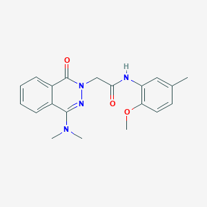 N-(3-fluorophenyl)-3-[6-(4-methoxyphenoxy)pyridazin-3-yl]benzamide