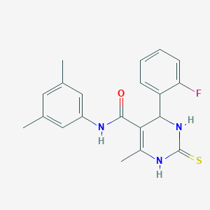 molecular formula C20H20FN3OS B2903771 N-(3,5-dimethylphenyl)-4-(2-fluorophenyl)-6-methyl-2-thioxo-1,2,3,4-tetrahydropyrimidine-5-carboxamide CAS No. 537679-54-2