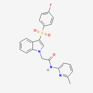 2-(3-((4-fluorophenyl)sulfonyl)-1H-indol-1-yl)-N-(6-methylpyridin-2-yl)acetamide