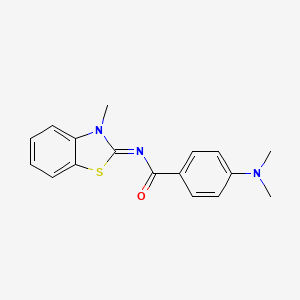molecular formula C17H17N3OS B2903788 4-(dimethylamino)-N-(3-methyl-1,3-benzothiazol-2-ylidene)benzamide CAS No. 392249-43-3