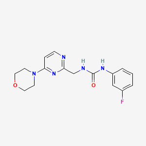 molecular formula C16H18FN5O2 B2903789 1-(3-Fluorophenyl)-3-((4-morpholinopyrimidin-2-yl)methyl)urea CAS No. 1797718-14-9