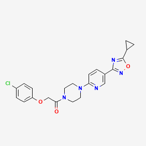 2-(4-Chlorophenoxy)-1-(4-(5-(5-cyclopropyl-1,2,4-oxadiazol-3-yl)pyridin-2-yl)piperazin-1-yl)ethanone