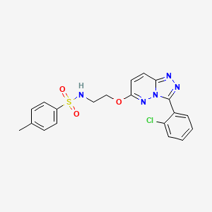 molecular formula C20H18ClN5O3S B2903793 N-(2-((3-(2-chlorophenyl)-[1,2,4]triazolo[4,3-b]pyridazin-6-yl)oxy)ethyl)-4-methylbenzenesulfonamide CAS No. 1021051-45-5