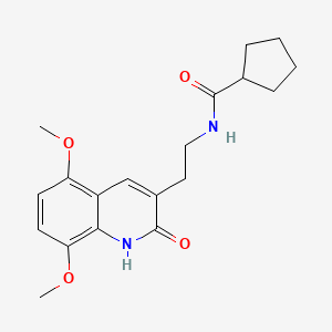 N-[2-(5,8-dimethoxy-2-oxo-1H-quinolin-3-yl)ethyl]cyclopentanecarboxamide