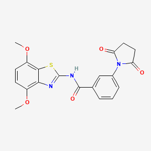 molecular formula C20H17N3O5S B2903808 N-(4,7-dimethoxybenzo[d]thiazol-2-yl)-3-(2,5-dioxopyrrolidin-1-yl)benzamide CAS No. 912766-99-5