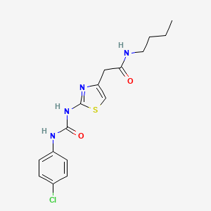 molecular formula C16H19ClN4O2S B2903815 N-butyl-2-(2-(3-(4-chlorophenyl)ureido)thiazol-4-yl)acetamide CAS No. 923172-95-6
