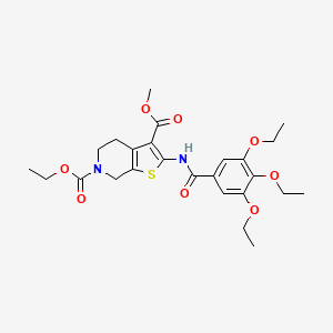 molecular formula C25H32N2O8S B2903820 6-ethyl 3-methyl 2-(3,4,5-triethoxybenzamido)-4,5-dihydrothieno[2,3-c]pyridine-3,6(7H)-dicarboxylate CAS No. 921092-61-7