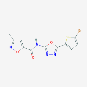 N-(5-(5-bromothiophen-2-yl)-1,3,4-oxadiazol-2-yl)-3-methylisoxazole-5-carboxamide
