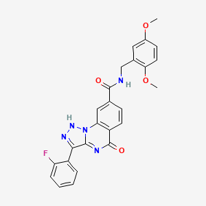 molecular formula C25H20FN5O4 B2903826 N-(2,5-dimethoxybenzyl)-3-(2-fluorophenyl)-5-oxo-4,5-dihydro-[1,2,3]triazolo[1,5-a]quinazoline-8-carboxamide CAS No. 1031650-63-1