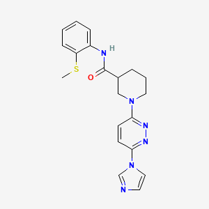 molecular formula C20H22N6OS B2903834 1-(6-(1H-imidazol-1-yl)pyridazin-3-yl)-N-(2-(methylthio)phenyl)piperidine-3-carboxamide CAS No. 1286727-60-3