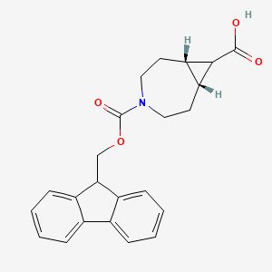 molecular formula C23H23NO4 B2903843 (1S,7R)-4-(9H-Fluoren-9-ylmethoxycarbonyl)-4-azabicyclo[5.1.0]octane-8-carboxylic acid CAS No. 2460740-06-9
