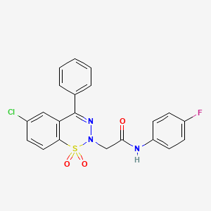 2-(6-chloro-1,1-dioxido-4-phenyl-2H-1,2,3-benzothiadiazin-2-yl)-N-(4-fluorophenyl)acetamide