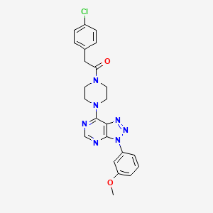 molecular formula C23H22ClN7O2 B2903849 2-(4-chlorophenyl)-1-(4-(3-(3-methoxyphenyl)-3H-[1,2,3]triazolo[4,5-d]pyrimidin-7-yl)piperazin-1-yl)ethanone CAS No. 920415-95-8