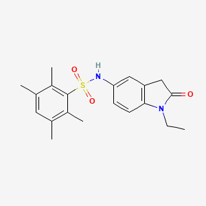 molecular formula C20H24N2O3S B2903854 N-(1-ethyl-2-oxoindolin-5-yl)-2,3,5,6-tetramethylbenzenesulfonamide CAS No. 921786-66-5