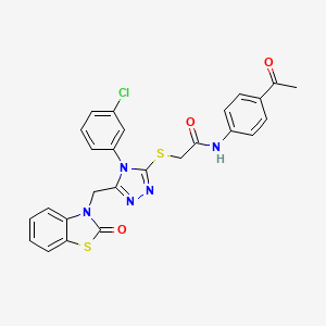 N-(4-acetylphenyl)-2-((4-(3-chlorophenyl)-5-((2-oxobenzo[d]thiazol-3(2H)-yl)methyl)-4H-1,2,4-triazol-3-yl)thio)acetamide