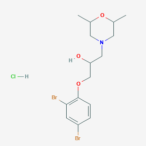 molecular formula C15H22Br2ClNO3 B2903856 1-(2,4-Dibromophenoxy)-3-(2,6-dimethylmorpholino)propan-2-ol hydrochloride CAS No. 1217639-59-2