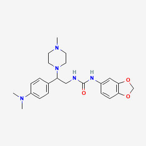 molecular formula C23H31N5O3 B2903857 1-(Benzo[d][1,3]dioxol-5-yl)-3-(2-(4-(dimethylamino)phenyl)-2-(4-methylpiperazin-1-yl)ethyl)urea CAS No. 1171969-38-2