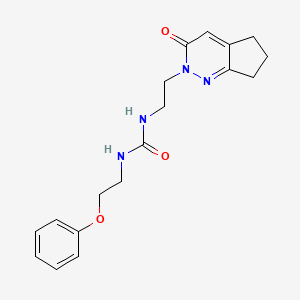 molecular formula C18H22N4O3 B2903858 1-(2-(3-oxo-3,5,6,7-tetrahydro-2H-cyclopenta[c]pyridazin-2-yl)ethyl)-3-(2-phenoxyethyl)urea CAS No. 2034389-34-7