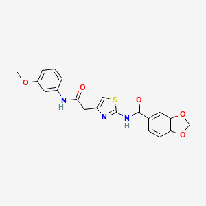 N-(4-(2-((3-methoxyphenyl)amino)-2-oxoethyl)thiazol-2-yl)benzo[d][1,3]dioxole-5-carboxamide