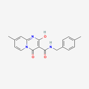 molecular formula C18H17N3O3 B2903860 2-hydroxy-8-methyl-N-(4-methylbenzyl)-4-oxo-4H-pyrido[1,2-a]pyrimidine-3-carboxamide CAS No. 886896-79-3