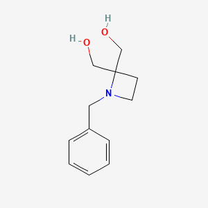 molecular formula C12H17NO2 B2903862 [1-Benzyl-2-(hydroxymethyl)azetidin-2-yl]methanol CAS No. 2416243-67-7