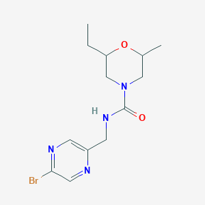 molecular formula C13H19BrN4O2 B2903866 N-[(5-Bromopyrazin-2-yl)methyl]-2-ethyl-6-methylmorpholine-4-carboxamide CAS No. 2190090-38-9