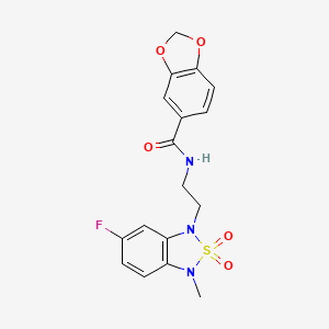 N-(2-(6-fluoro-3-methyl-2,2-dioxidobenzo[c][1,2,5]thiadiazol-1(3H)-yl)ethyl)benzo[d][1,3]dioxole-5-carboxamide