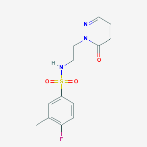 4-fluoro-3-methyl-N-(2-(6-oxopyridazin-1(6H)-yl)ethyl)benzenesulfonamide