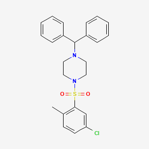molecular formula C24H25ClN2O2S B2903874 1-Benzhydryl-4-((5-chloro-2-methylphenyl)sulfonyl)piperazine CAS No. 325811-76-5