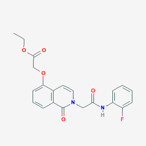 molecular formula C21H19FN2O5 B2903876 Ethyl 2-[2-[2-(2-fluoroanilino)-2-oxoethyl]-1-oxoisoquinolin-5-yl]oxyacetate CAS No. 868223-93-2