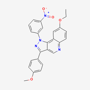 molecular formula C25H20N4O4 B2903880 8-ethoxy-3-(4-methoxyphenyl)-1-(3-nitrophenyl)-1H-pyrazolo[4,3-c]quinoline CAS No. 901266-89-5