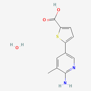 5-(6-Amino-5-methylpyridin-3-yl)thiophene-2-carboxylic acid;hydrate