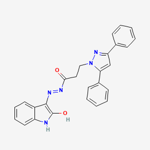 3-(3,5-diphenyl-1H-pyrazol-1-yl)-N'-[(3Z)-2-oxo-1,2-dihydro-3H-indol-3-ylidene]propanehydrazide