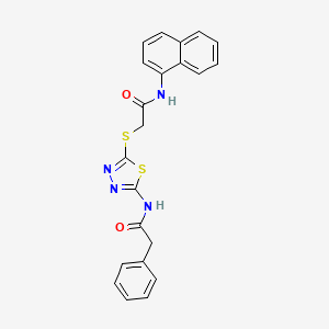 molecular formula C22H18N4O2S2 B2903897 N-(naphthalen-1-yl)-2-((5-(2-phenylacetamido)-1,3,4-thiadiazol-2-yl)thio)acetamide CAS No. 868974-74-7