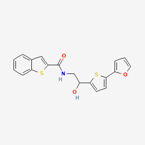 N-{2-[5-(furan-2-yl)thiophen-2-yl]-2-hydroxyethyl}-1-benzothiophene-2-carboxamide