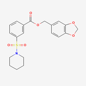 1,3-Benzodioxol-5-ylmethyl 3-(piperidin-1-ylsulfonyl)benzoate
