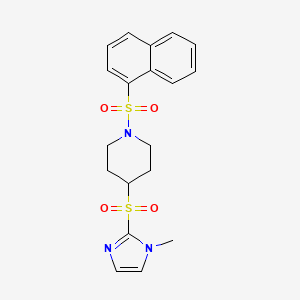 molecular formula C19H21N3O4S2 B2903917 4-((1-methyl-1H-imidazol-2-yl)sulfonyl)-1-(naphthalen-1-ylsulfonyl)piperidine CAS No. 2034522-84-2